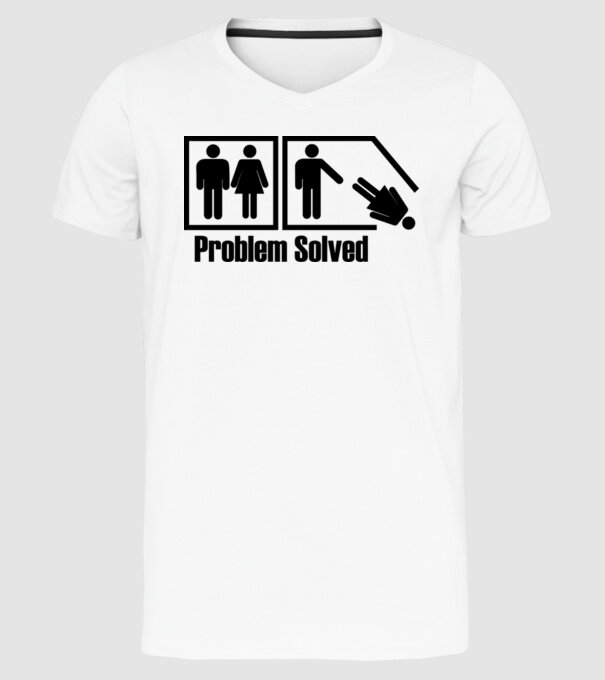Problem solved model alb pe tricou