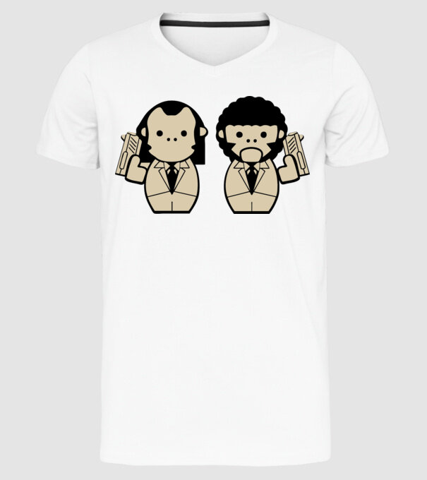 Pulp Fiction draw model alb pe tricou