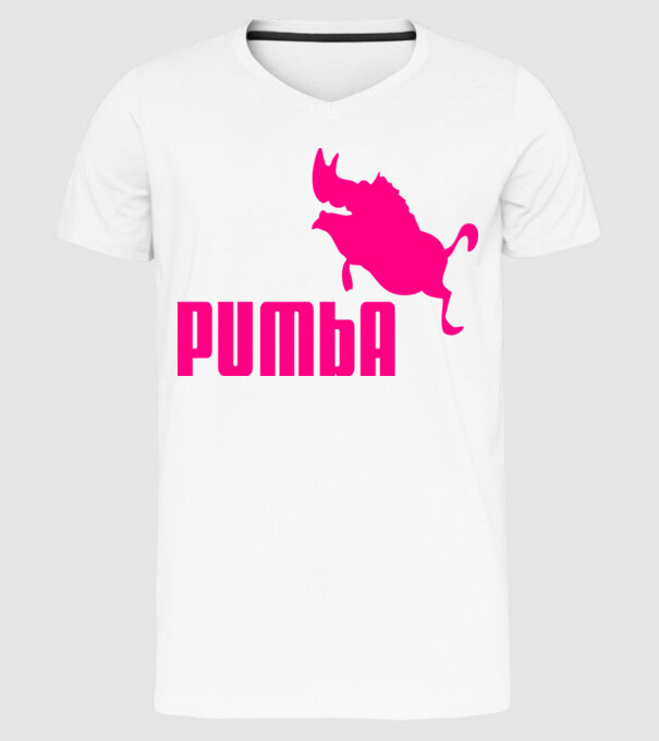 Pumba model alb pe tricou
