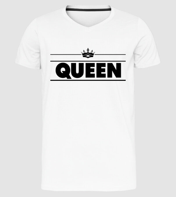 Queen model alb pe tricou