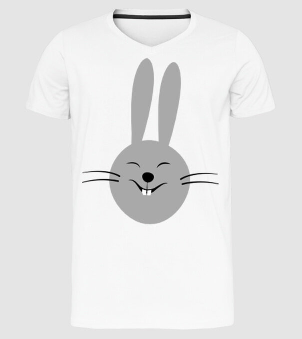 rabbit model alb pe tricou