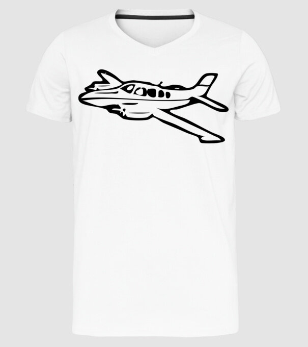 avion model alb pe tricou