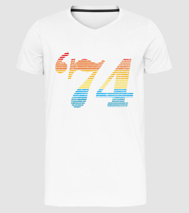 Retro Birthday 1974 model alb pe tricou