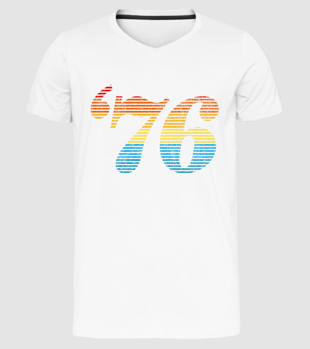 Retro Birthday 1976 model alb pe tricou
