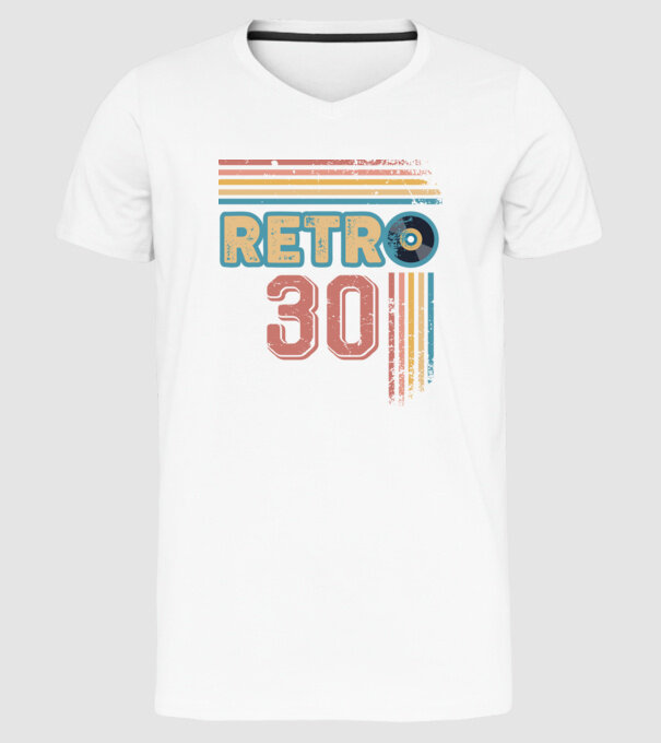 Retro 30 Birthday model alb pe tricou