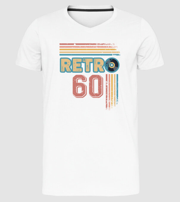 Retro 60 Birthday model alb pe tricou
