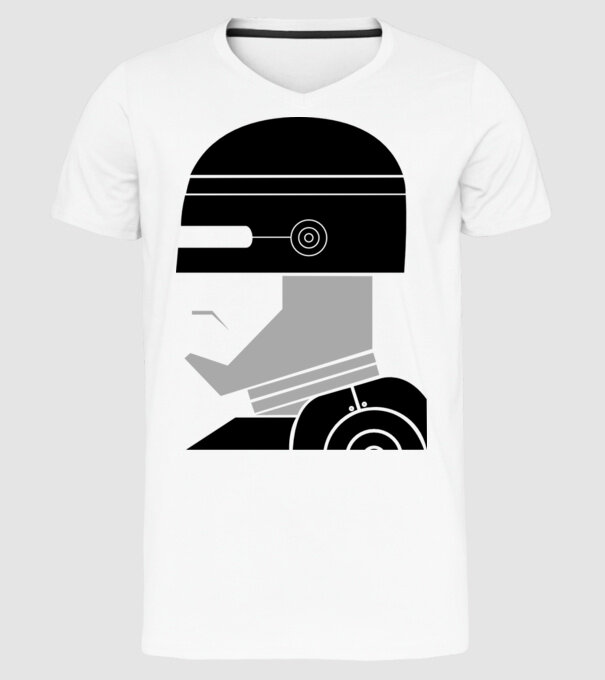 Robocop model alb pe tricou
