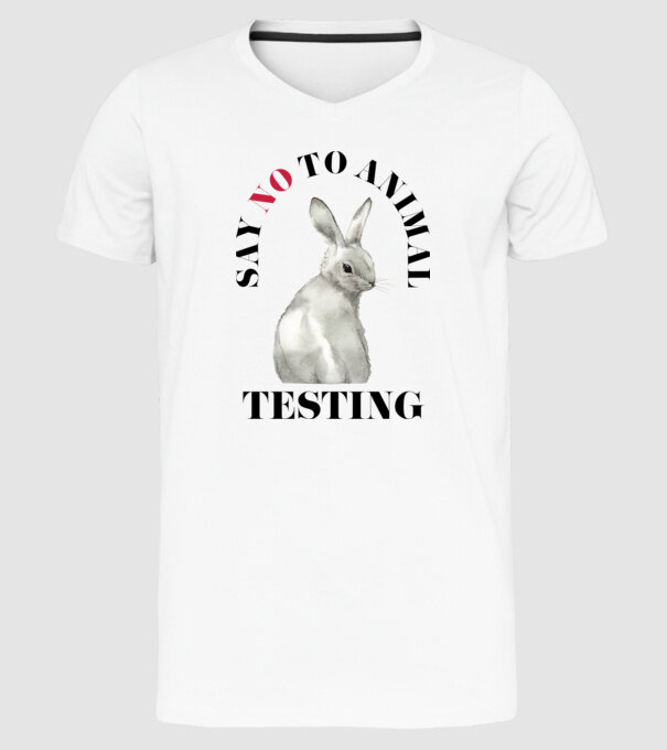 Say NO to animal testing model alb pe tricou