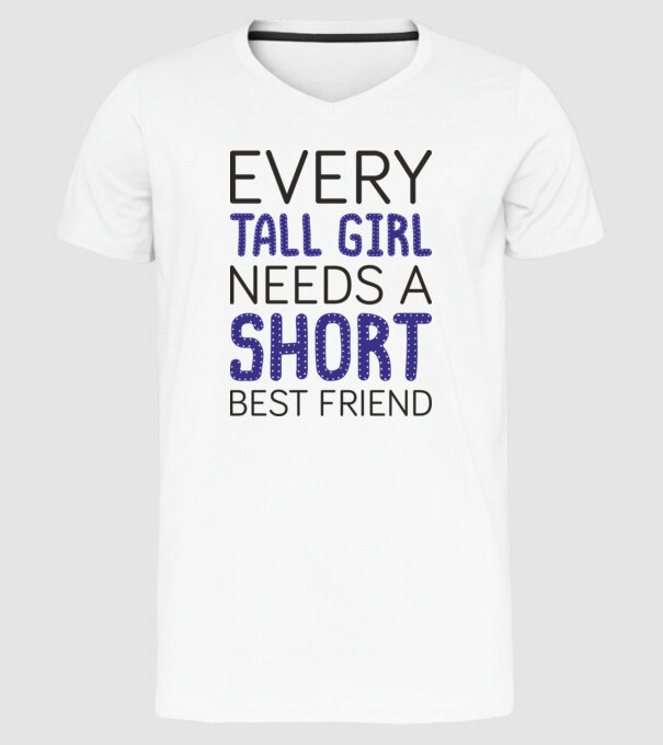 Short Freind model alb pe tricou