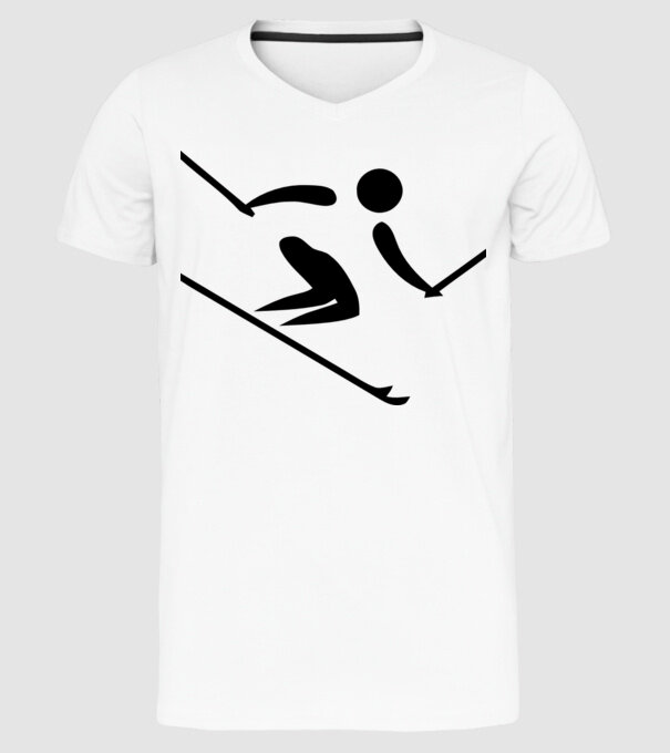 Schi model alb pe tricou