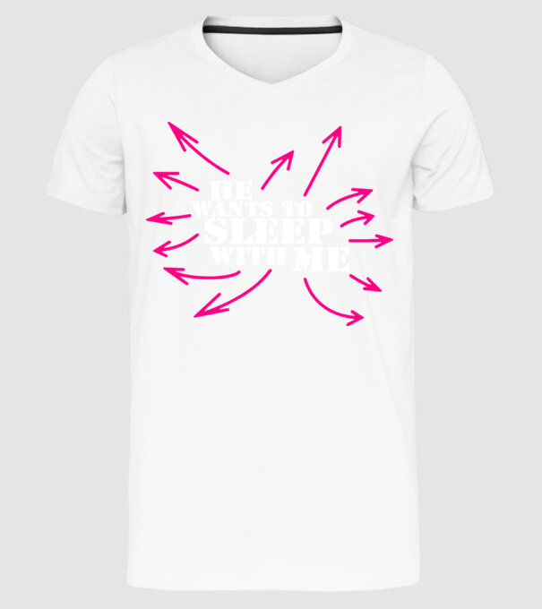 sleep with me model alb pe tricou