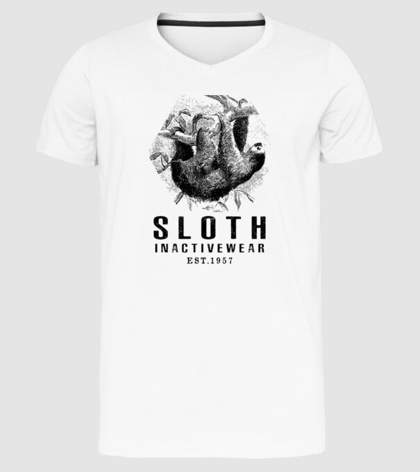 SLOTH inactive drk model alb pe tricou