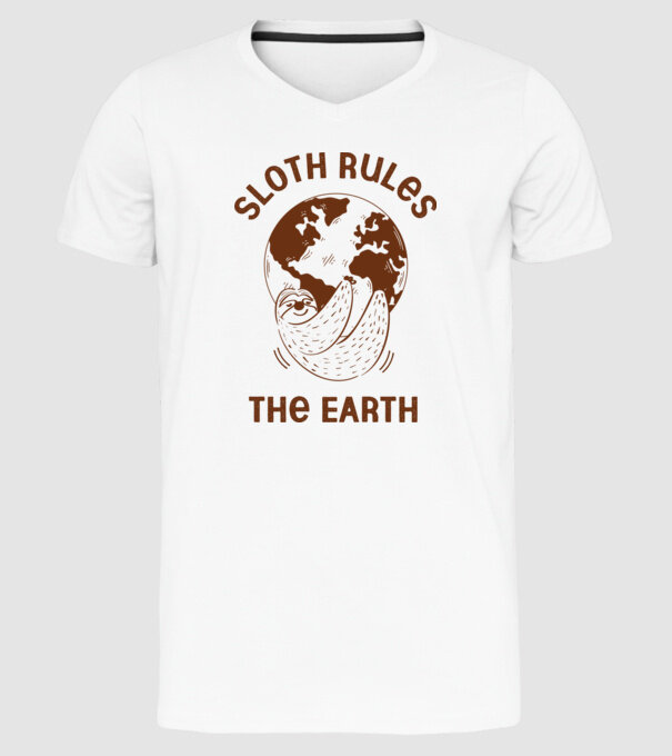 Sloth rules the world model alb pe tricou