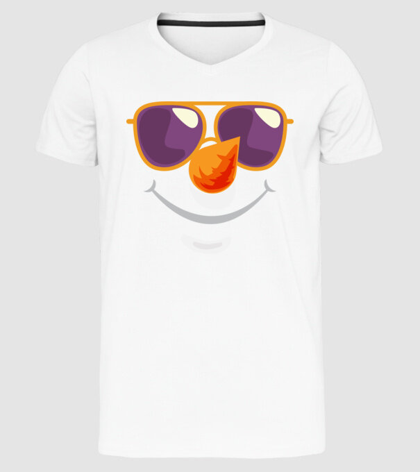 Snowman face model alb pe tricou