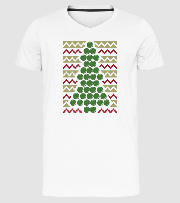Pulover urât de Crăciun Capac bere model alb pe tricou