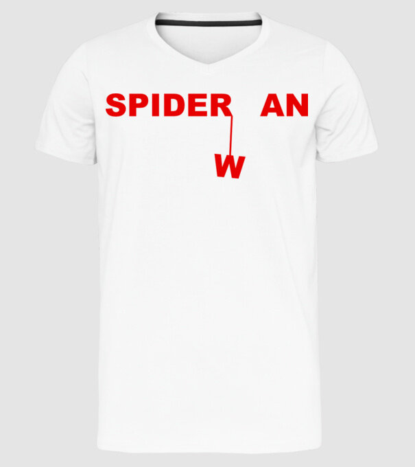 Spider wan model alb pe tricou