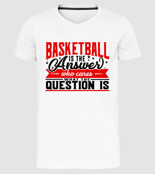 Sport is the answer BASCHETBALIST model alb pe tricou