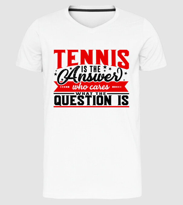 Sport is the answer JUCĂTOR TENIS model alb pe tricou
