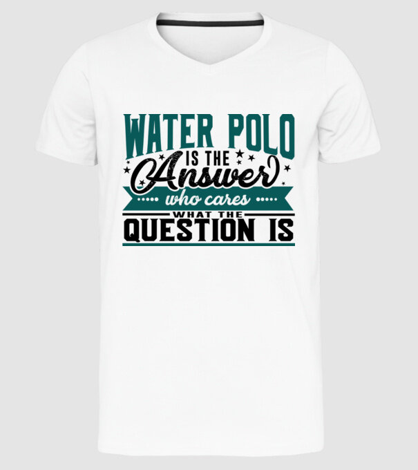 Sport is the answer JUCĂTOR POLO PE APĂ model alb pe tricou