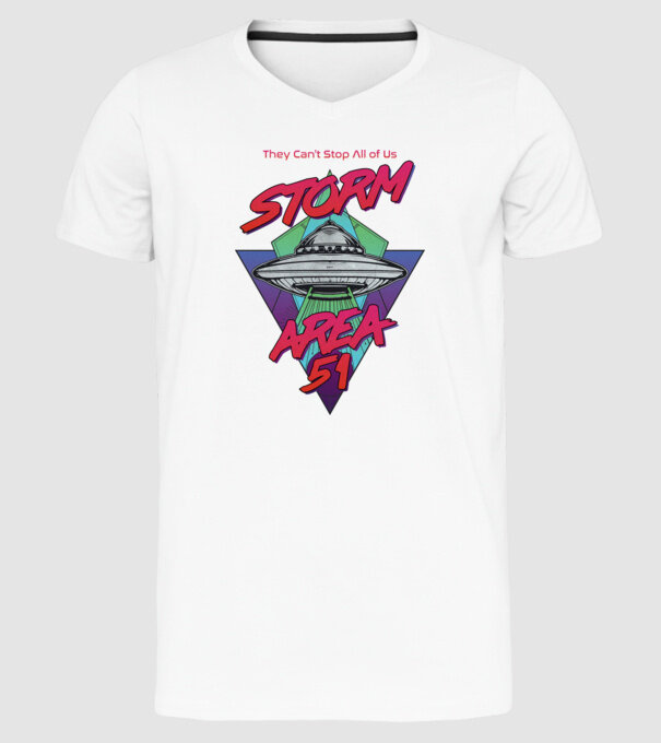 storm area 51 ufo model alb pe tricou