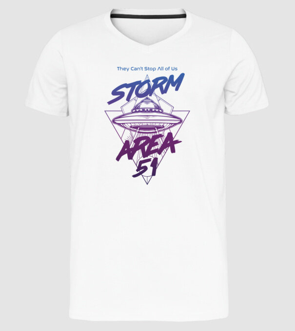 storm area 51 ufo purple model alb pe tricou