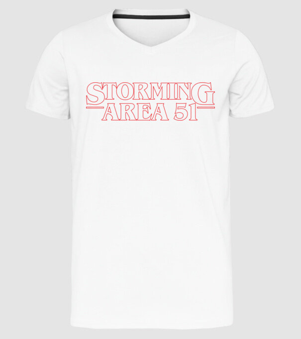 storming area 51 things outline model alb pe tricou