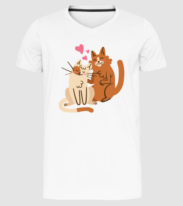 PISICUȚE ÎNDRĂGOSTITE 2 model alb pe tricou