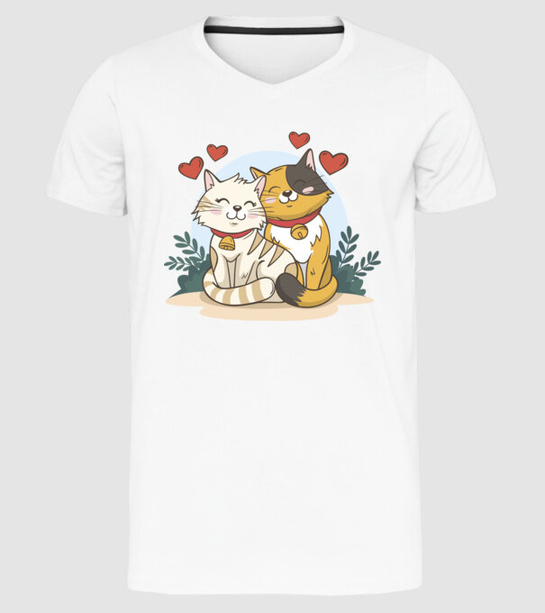 PISICUȚE ÎNDRĂGOSTITE 4 model alb pe tricou