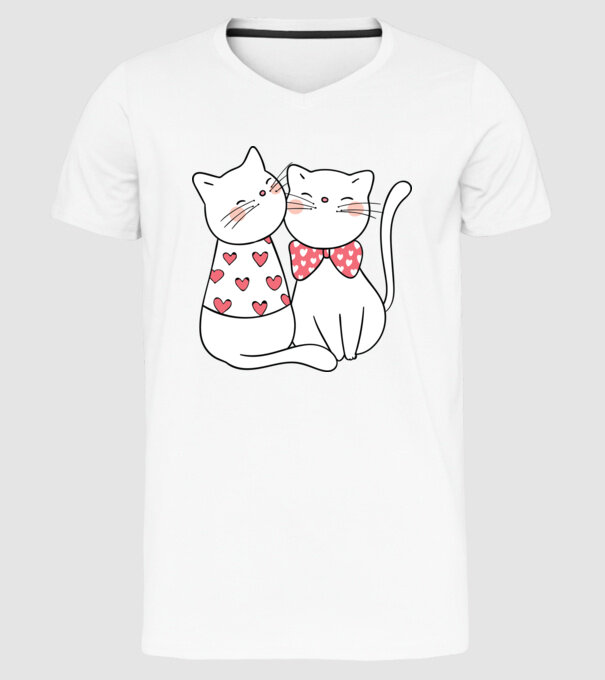PISICUȚE ÎNDRĂGOSTITE 5 model alb pe tricou