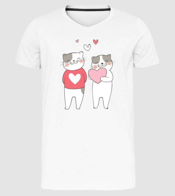 PISICUȚE ÎNDRĂGOSTITE 8 model alb pe tricou