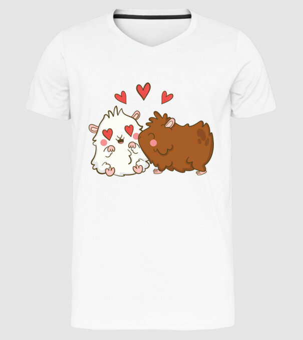 HAMSTERI ÎNDRĂGOSTIȚI model alb pe tricou