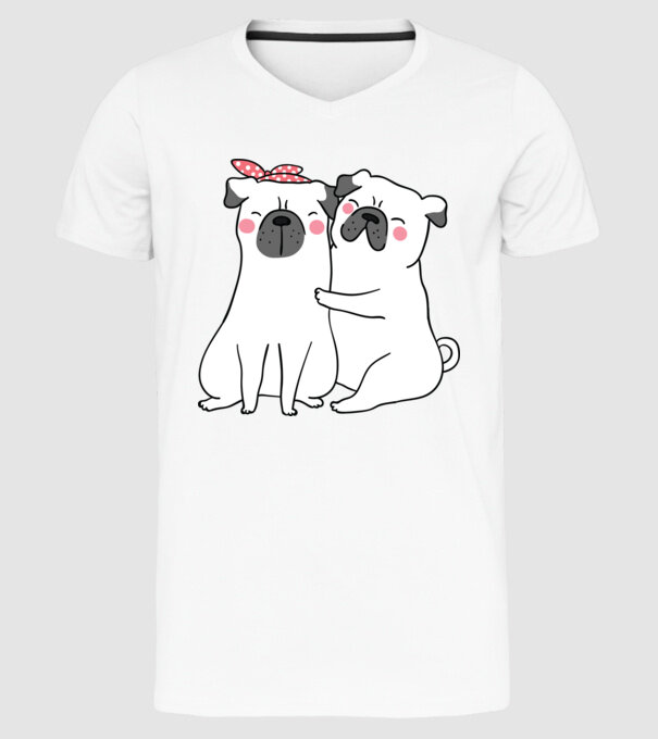MOPȘI ÎNDRĂGOSTIȚI model alb pe tricou