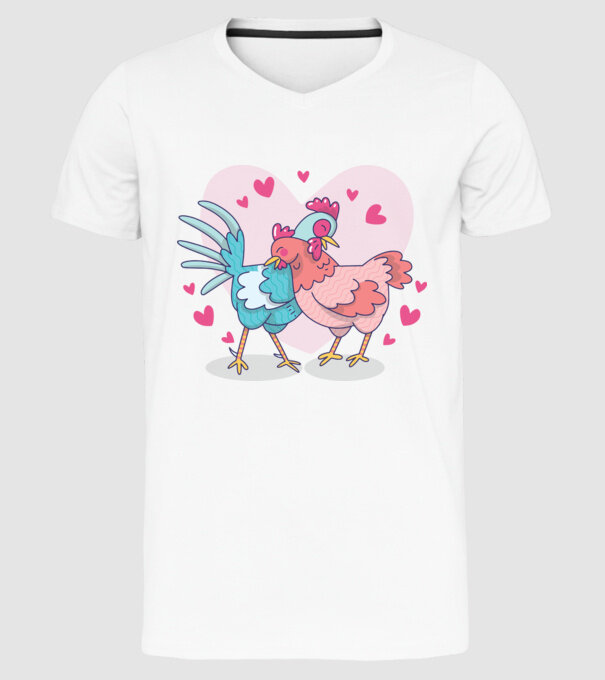 PUI ÎNDRĂGOSTIȚI model alb pe tricou