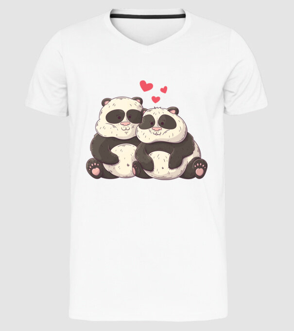 URȘI PANDA DOLOFANI ÎNDRĂGOSTIȚI model alb pe tricou