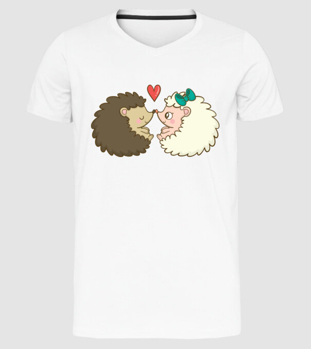 ARICI ÎNDRĂGOSTIȚI model alb pe tricou