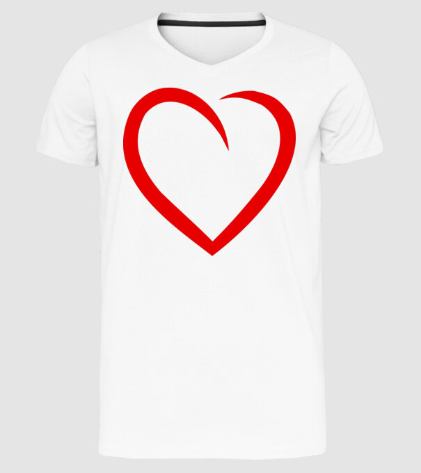 Szív model alb pe tricou