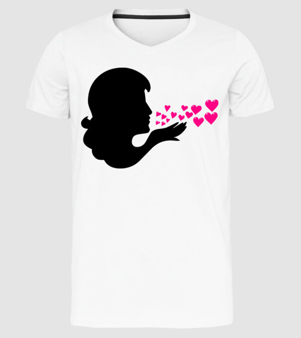 pupici din inimă model alb pe tricou
