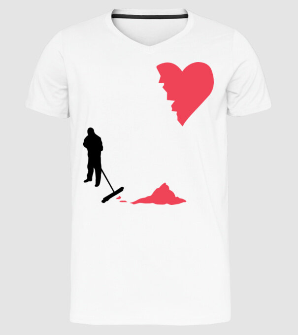 Curățător de inimi model alb pe tricou