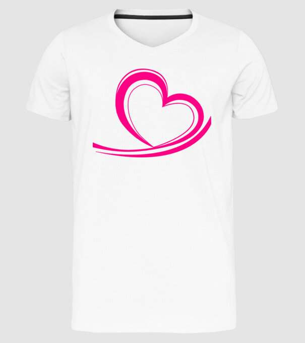 Linia inimii model alb pe tricou