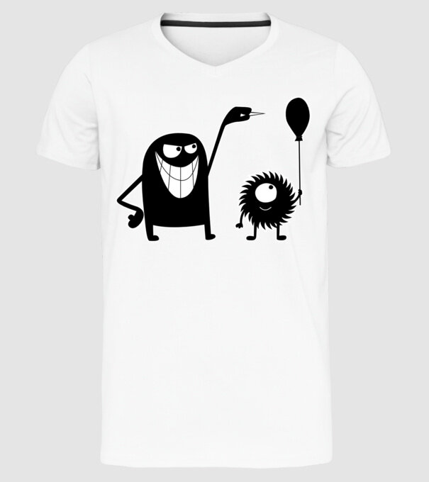 Szornyelde - Balon model alb pe tricou