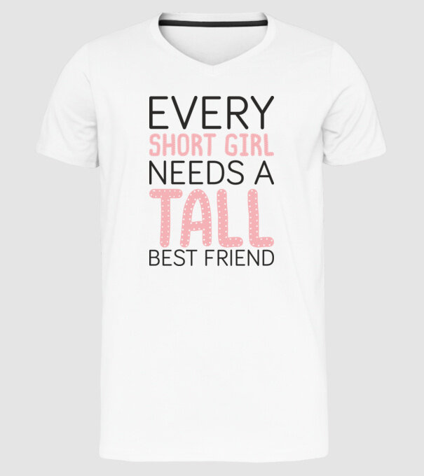 Tall Friend model alb pe tricou