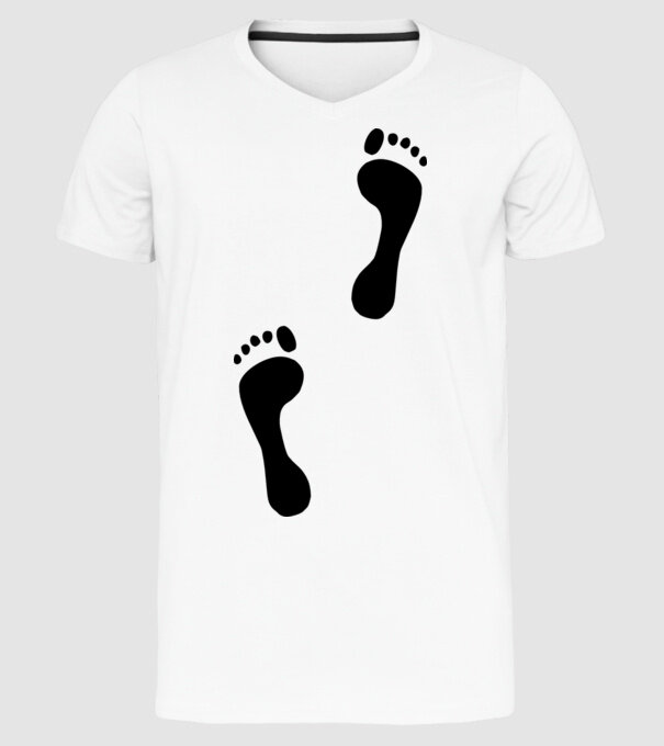 tălpi model alb pe tricou