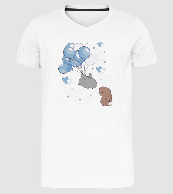 Tu ești melodia inimii mele iepurași model alb pe tricou