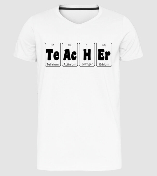 Teacher periodic model alb pe tricou