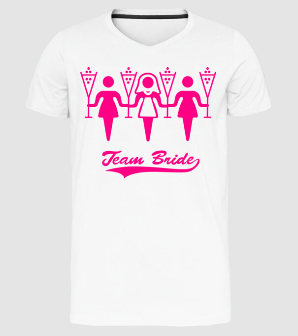 Team Bride model alb pe tricou