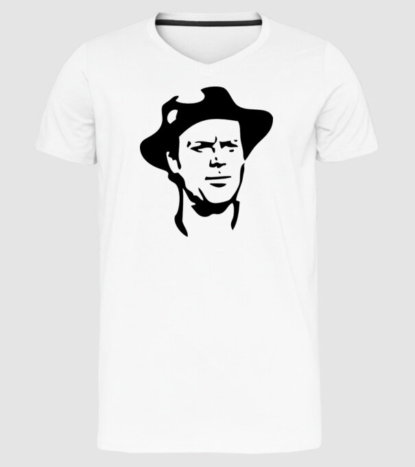 Terence Hill model alb pe tricou