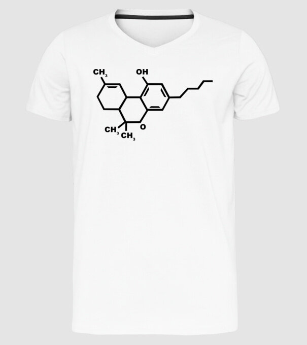 THC model alb pe tricou