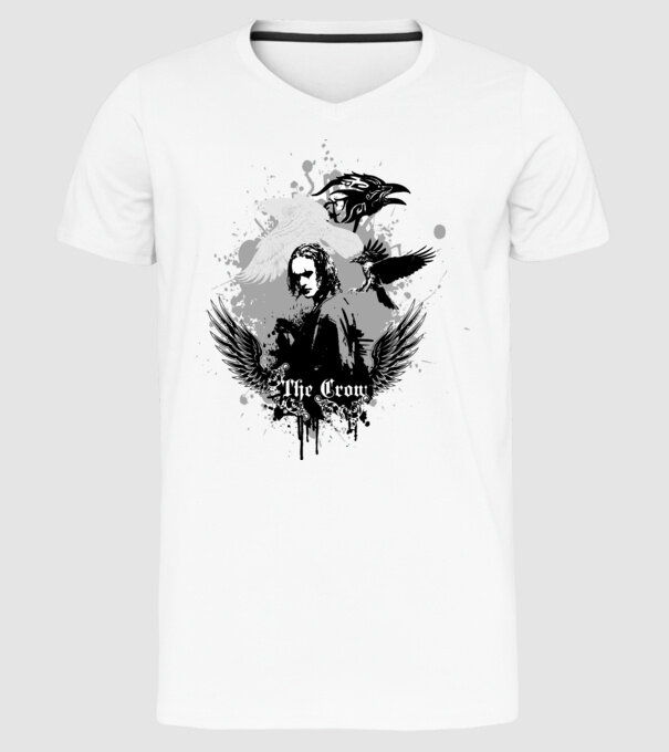 The Crow model alb pe tricou