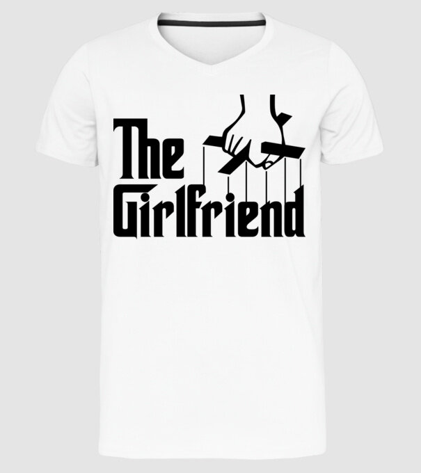 The girlfriend model alb pe tricou