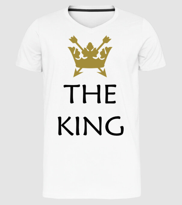 The King model alb pe tricou